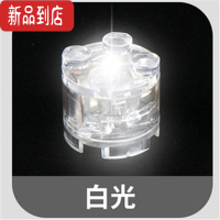 真智力适用圆砖2×2高脚发光积木灯饰拼装DIY街景小颗粒LED七彩灯光 白色灯4个装--手动开关 圆柱砖发光玩具