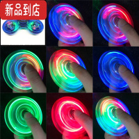 真智力带灯发光手指陀螺成人减压指尖陀螺夜光玩具儿童水晶魔幻 蓝色水晶灯发光玩具