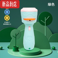 真智力儿童发光玩具星空投影仪手电筒幻灯片宝宝益智投影灯早教灯光玩具 益智投影手电筒-绿色-24图案