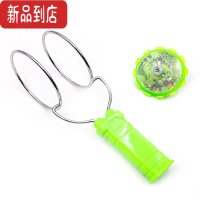 真智力发光飞转轨道魔力飞旋陀螺手摇磁性悠悠球七彩磁性旋转陀螺玩具 荧光绿发光玩具