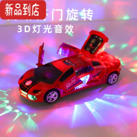 真智力儿童电动声光变形旋转万向警车赛车男孩玩具小汽车宝宝发光车女孩 [红色]万向旋转变形车 送3节5号普通电池发光玩具