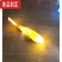 真智力新款电动鲨鱼 发光带音乐儿童牵绳动物 创意学步牵线玩具包电 黄色 升级版配送充电器电池发光玩具