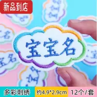 真智力幼儿园宝宝名字贴姓名贴布可缝防水可水洗儿童入托刺绣卡通名字贴 多彩刺绣12个