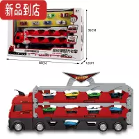真智力变形轨道车玩具轨道滑行套装大型长滑翔消防车儿童货柜恐龙运输车 弹射轨道车-[红]送8小车
