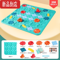 真智力筑路迷宫幼儿童益智专注力宝宝玩具轨道工程车3岁思维训练5男女孩 加大筑路迷宫+2车6球[浅蓝]