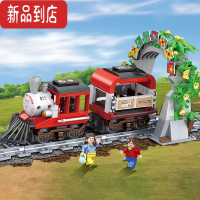 真智力男孩拼装积木儿童益智轨道货运客运蒸汽老式火车列车礼物 观光小火车+3人仔 [364颗粒]玩具
