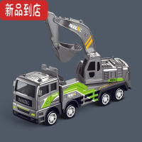 真智力惯性合金车头工程车挖掘机搅拌车油罐车儿童玩具生日圣诞节礼物惯性玩具