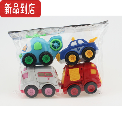真智力救援队儿童玩具四驱惯性迷你警车消防车直升飞机城市惯性玩具