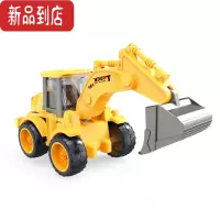 真智力惯性彩色工程车挖掘机推土车仿真滑行模型儿童男孩玩具车六一礼物惯性玩具