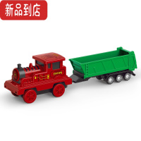 真智力惯性古典怀旧火车头工程车运木仿真滑行儿童宝宝男孩玩具六一礼物惯性玩具