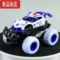 真智力惯性越野儿童赛车警车涂鸦男孩小汽车四驱回力撞击变形组合玩具惯性玩具
