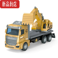 真智力回力合金车头工程车挖掘机搅拌车翻斗车仿真模型滑行儿童玩具礼物惯性玩具