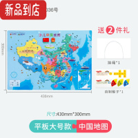 真智力磁力中国地图拼图世界儿童6岁以上益智玩具小学生磁性各省市初中 [平板大号款]中国地图拼图/送2件礼磁性玩具