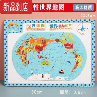 真智力磁性中国地图拼图世界地图 木质儿童早教益智拼板地理认知玩具 [檬檬哒]木制磁性小号世界地图磁性玩具