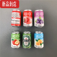 真智力仿真可乐雪碧易拉罐芬达冰箱贴创意可爱韩国个性现代磁性留言贴 RIO+啤酒共6听 中磁性玩具