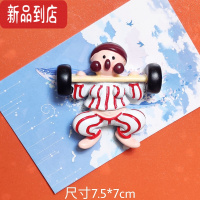 真智力卡通可爱冰箱贴举重男女创意磁性贴装饰3D家居个性ins风磁力贴 举重红衣服[带磁铁]磁性玩具