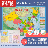 真智力磁力中国和世界地图拼图3到6岁以上小学生专用儿童益智磁性玩具 [中号]中国地图(送放大镜+挂钩+挂绳)