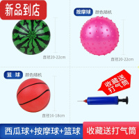 真智力球儿童玩具西瓜球类拍拍球幼儿园专用宝宝婴儿手柄球足球篮小皮球