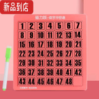 真智力数字华容道滑动拼图儿童逻辑思维益智力数学动脑玩具小学生幼儿园 樱柠粉48粒底板可画送笔 强磁
