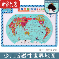 真智力新版中国地图册2021拼图3d立体儿童益智玩具磁力性世界3到6岁以上 磁性世界地图(送收纳袋)