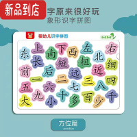 真智力早教认字拼图智力拼板识字婴幼宝宝儿童认知卡片益智玩具[拍1发8] 象形识字拼图[方位篇]32字