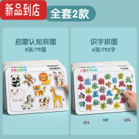 真智力儿童识字拼图板234到6岁宝宝卡通早教认字平图幼儿益智玩具入门 [全套2款]启蒙全套+识字全套/共14张