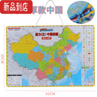 真智力磁力中国地图拼图中小学生磁性地理政区世界地形儿童益智玩具挂图 大号加厚款中国地图