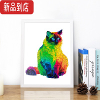 真智力了然工社彩虹猫猫咪拼图木质超难成人异形拼图61生日礼物贤宝宝 彩虹猫拼图+白色相框 送胶水和拼图垫