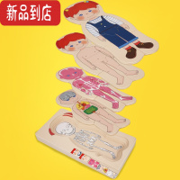 真智力儿童木质多层人体拼图男女孩人体器官拼图幼儿园人体结构早教幼教 女孩多层拼图