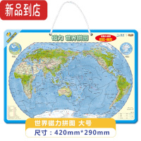 真智力北斗中国地图磁力拼图世界磁性儿童益智玩具小学生5岁6岁以上7-10 世界地图磁力拼图[大号]
