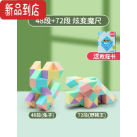 真智力百变魔尺24段幼儿园36节全套彩虹魔方儿童48彩色72马卡龙益智玩具 48段+72段[送魔尺教程书]