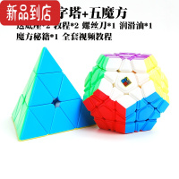 真智力魔域金字塔魔方异形初学者魔方套装魅龙三角魔方斜转镜面益智玩具 实色金字塔+五魔方 金字塔魔方