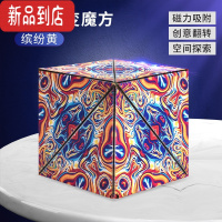 真智力3d立体几何磁性魔方儿童益智玩具空间思维训练块百变三阶力网红4 3D几何空间磁性魔方[火焰幻象] 异形魔方