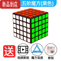 真智力比赛专用顺滑磁力版专业级速拧磨砂4阶送教程 圣手五阶磁力版(黑色) 送螺丝刀+油+底座 四阶玩具