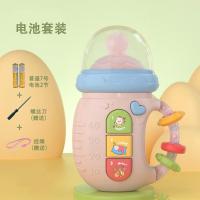 真智力奶瓶玩具安抚摇铃新生儿益智抓握可啃咬牙胶0-3-6个月婴儿宝宝1岁