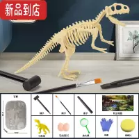 真智力恐龙化石儿童考古套装 挖掘盲盒霸王龙骨架手工diy挖宝藏宝石玩具