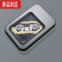 真智力精工不锈钢链条掌上陀螺EDC金属减压玩具齿爆齿轮链齿飞轮 金色飞轮陀螺盒装