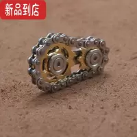 真智力精工不锈钢链条掌上陀螺EDC金属减压玩具齿爆齿轮链齿飞轮 齿轮镀金版 拉链包
