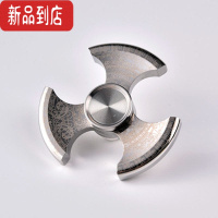 真智力不锈钢战斧减压玩具高级手指指间超长时间器金属 玛雅钢色陀螺