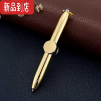 真智力减压发光手指金属指尖陀螺圆珠笔中性笔灯笔旋转笔多 金色带LED灯笔+3支替芯+ 3电池-F35