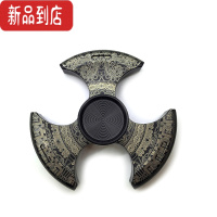 真智力 /EDC指尖陀螺不锈钢金属休闲玩具质感手指陀男友礼物 玛雅图腾-夜幕黑