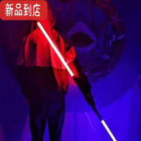 真智力星球大战光剑发光玩具荧光棒激光棒闪光棒刀剑男孩新款 粉红色暗金黑+亮银白(金属手柄+充电款+可拆卸+送连接器)