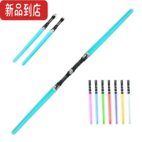 真智力星球光剑大战抖音同款儿童激光剑玩具绝地武士十字伸缩发声发光剑 2合1电光剑蓝色送 七彩电光剑