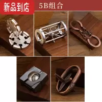 真智力puzzle高难度鲁班锁成人儿童益智玩具烧脑九连环全套金属解环解扣 五件套B款