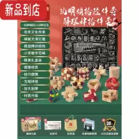 真智力九连环益智玩具儿童高难度智力解环扣全套装成人孔明锁鲁班锁32套 [手提礼盒款]解环40件+解锁16件(赠袋+视频+