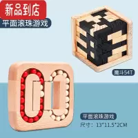 真智力魔斗54T孔明锁鲁班锁俄罗斯方块成人儿童益智木质玩具古典 魔斗54T+平面滚珠游戏