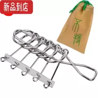 真智力puzzle儿童益智玩具九连环智力扣解环八件套高难度烧脑鲁班锁 银色布袋五连环