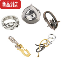 真智力魔Puzzle金锁鲁班锁高难度金属玩具智力解锁儿童大人老人动脑益智 魔锁天锌合金5件套装(高难)