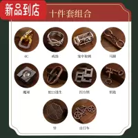 真智力亦乐魔金球puzzle益智玩具十级难度高难度鲁班锁智力烧脑解环解扣 十件套(赠收纳袋)