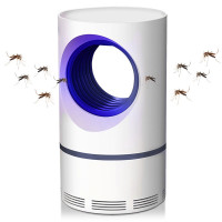 凯丽雅(KAILIYA)灭蚊灯家用室内灭蚊驱蚊器物理捕蚊吸蚊婴儿孕妇led非电蚊拍插电式防蚊圆形白USB大号